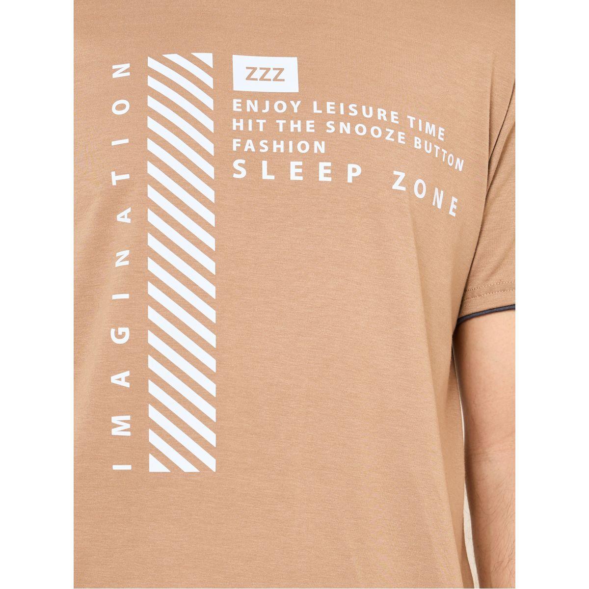 Styli Unwind Slogan Print Sleep T-shirt and Short with Pocket Set-men-clothing-nightwear-sets-image-3