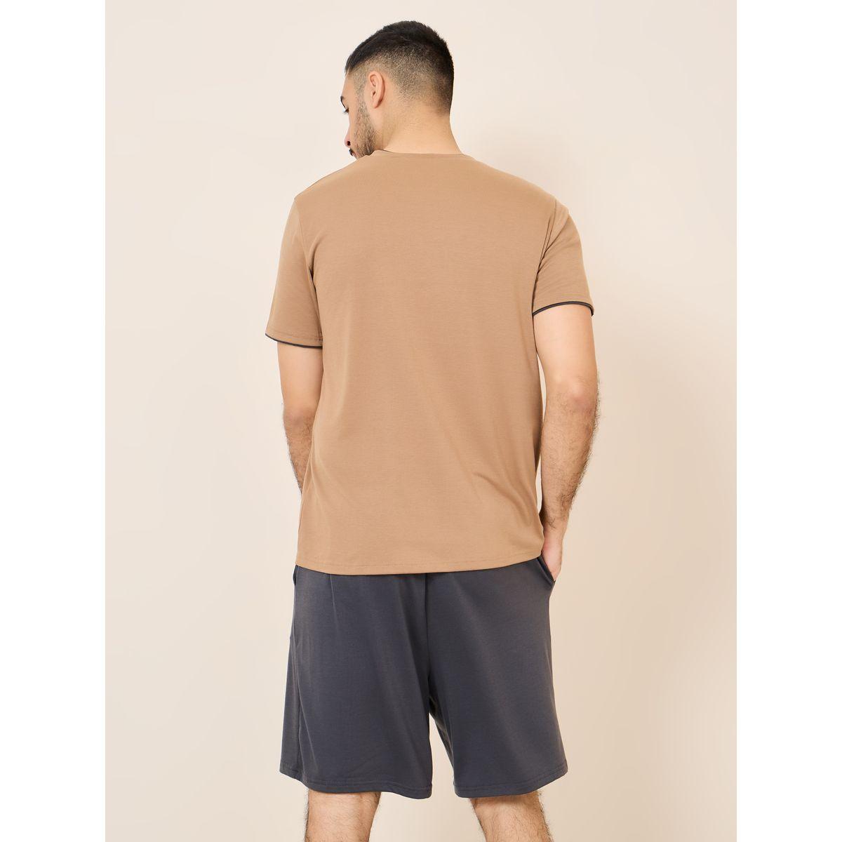 Styli Unwind Slogan Print Sleep T-shirt and Short with Pocket Set-men-clothing-nightwear-sets-image-6