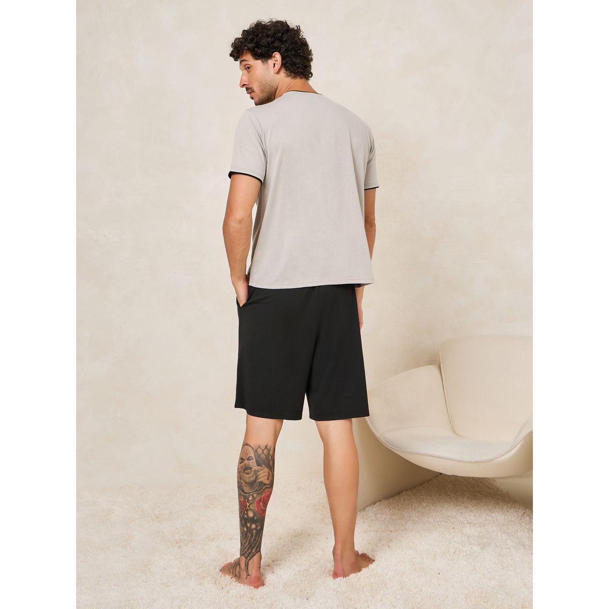 Styli Unwind Sleep Zone Graphic Print T-Shirt & Shorts Set-men-clothing-nightwear-sets-image-5