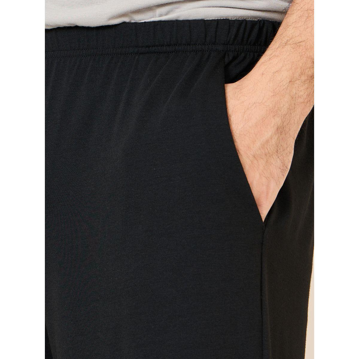 Styli Unwind Tape Detail Minimal Print T-shirt and Short with Pocket Sets-men-clothing-nightwear-sets-image-5