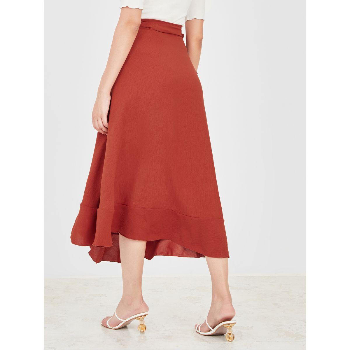 Styli Ruffle Trim Wrap Midi Skirt-women-clothing-bottoms-skirts-image-4