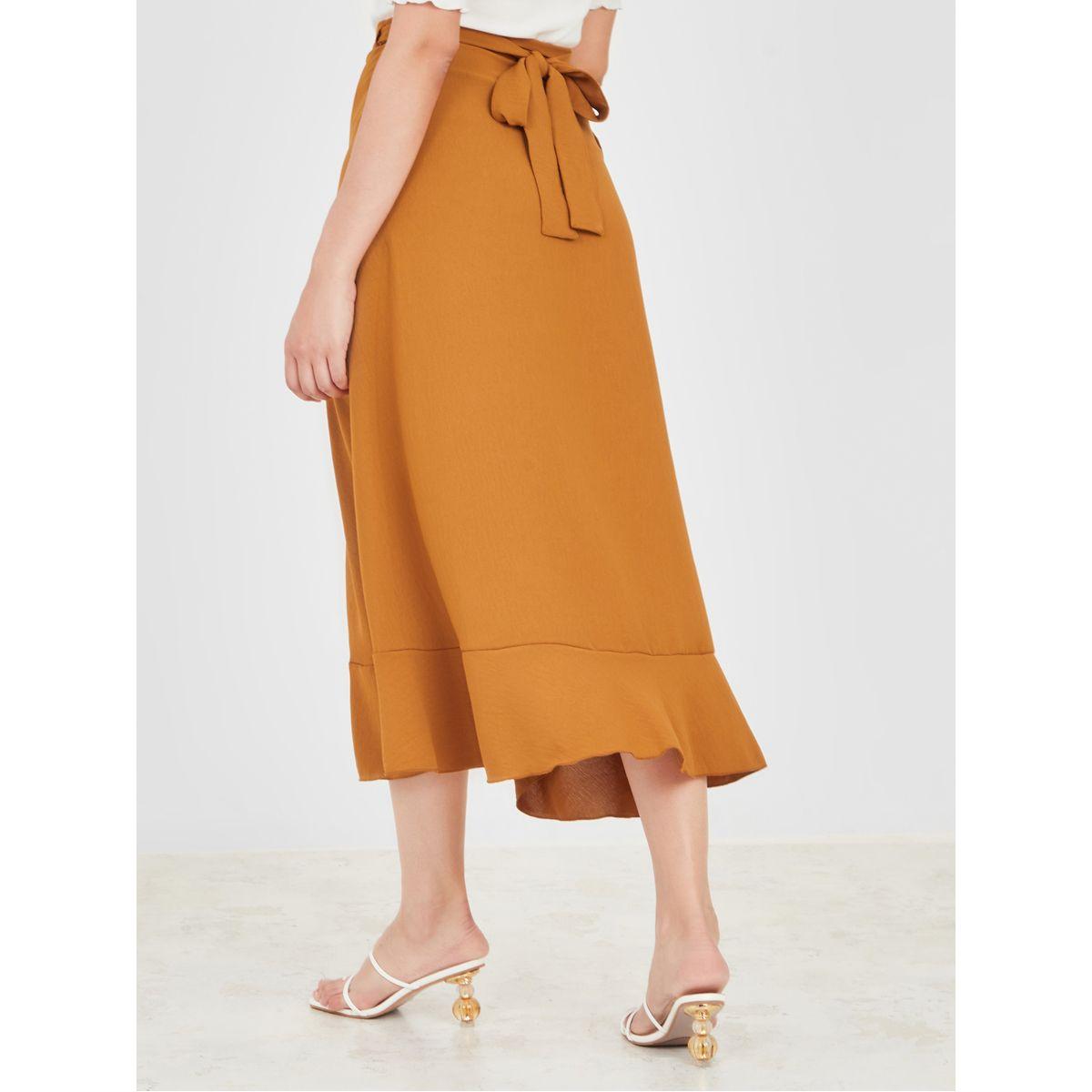 Styli Ruffle Trim Wrap Midi Skirt-women-clothing-bottoms-skirts-image-4