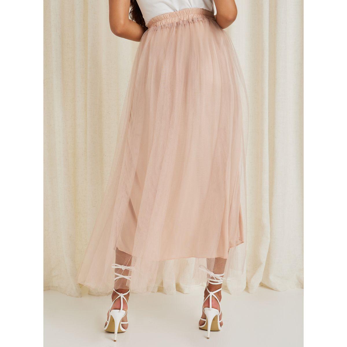 Styli Mesh Insert A-Line Maxi Skirt-women-clothing-bottoms-skirts-image-4