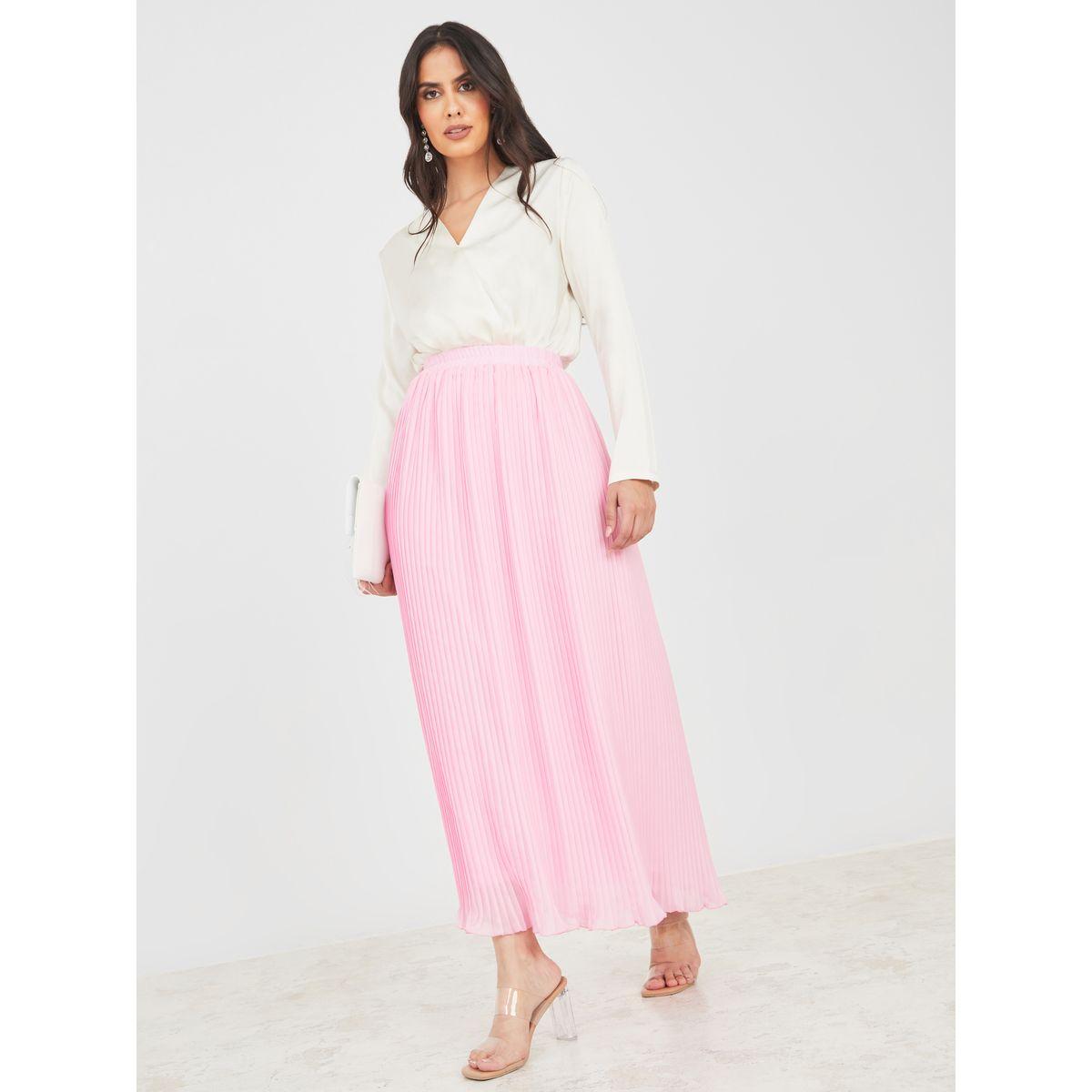 Styli Pleated A-Line Maxi Skirt-women-clothing-bottoms-skirts-image-2