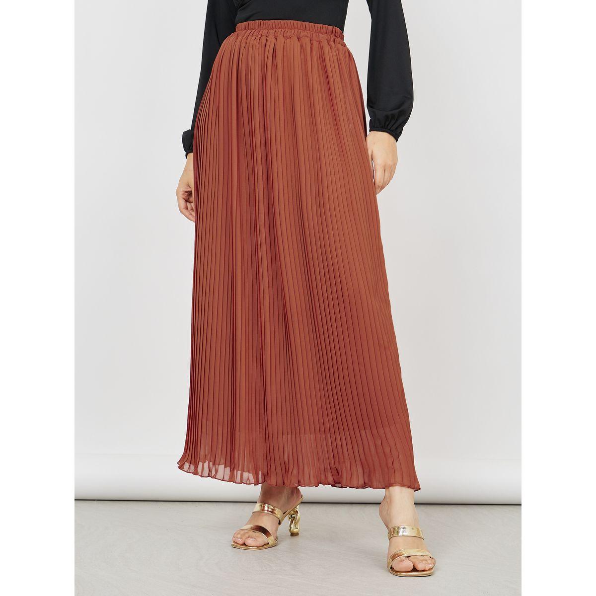 Styli Pleated A-Line Maxi Skirt-women-clothing-bottoms-skirts-image-1