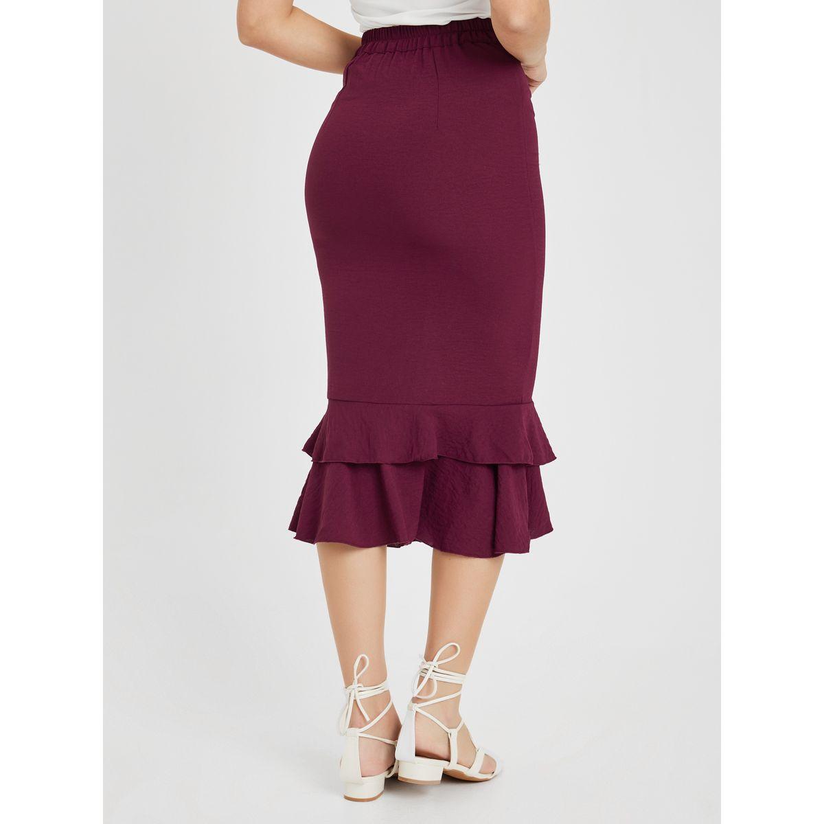 Styli Ruffle Hem Pencil Skirt-women-clothing-bottoms-skirts-image-5