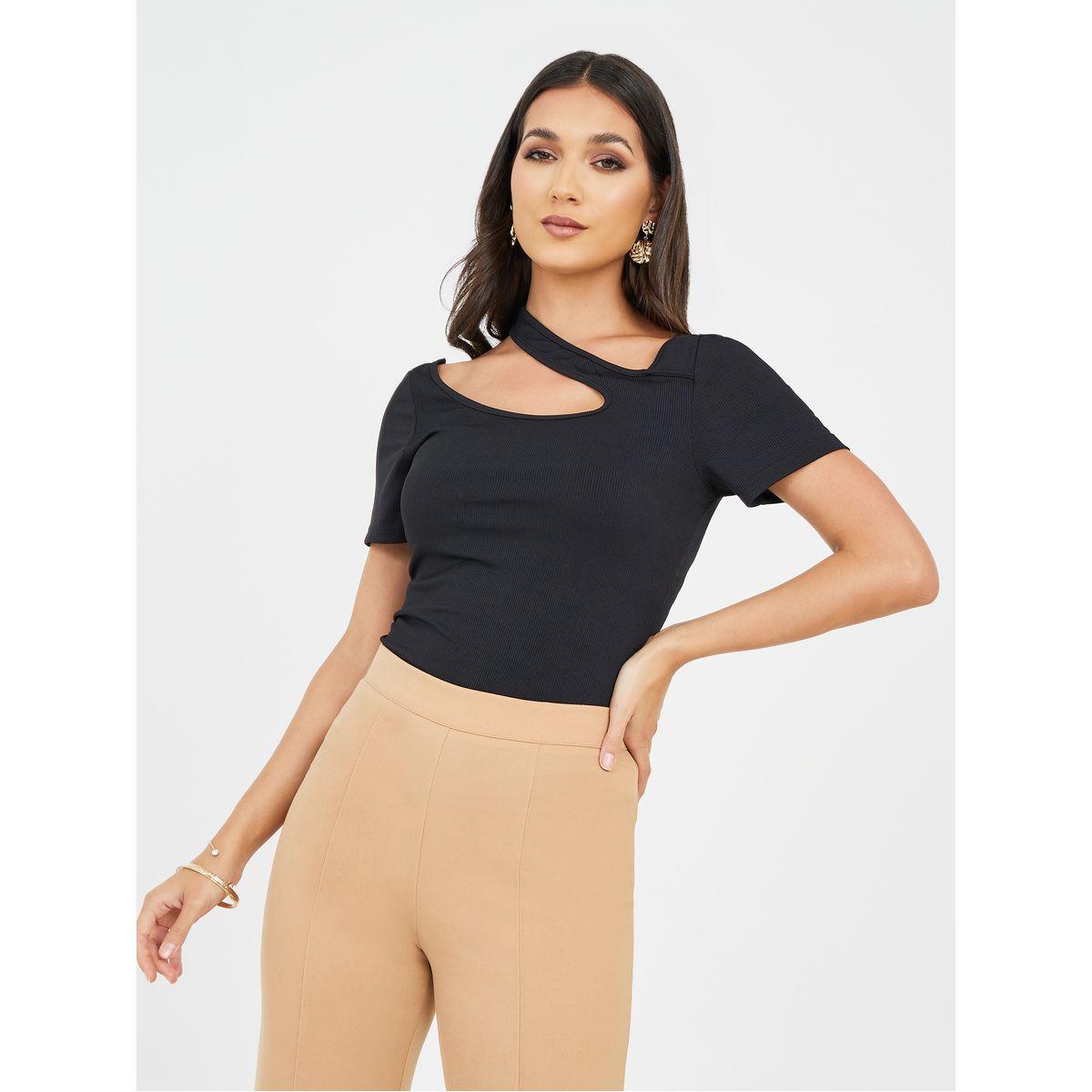 بلوزة محبوكة بياقة سكوب-women-clothing-shirtsandblouses-blouses-image-1