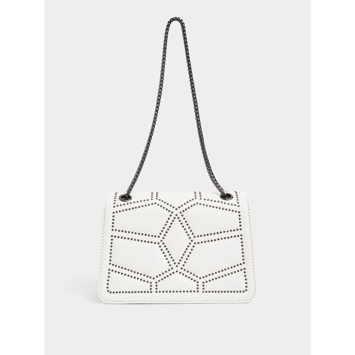 Styli Studded Front Flap Shoulder Bag with Chain Strap-women-bagsandwallets-handbags-image-3