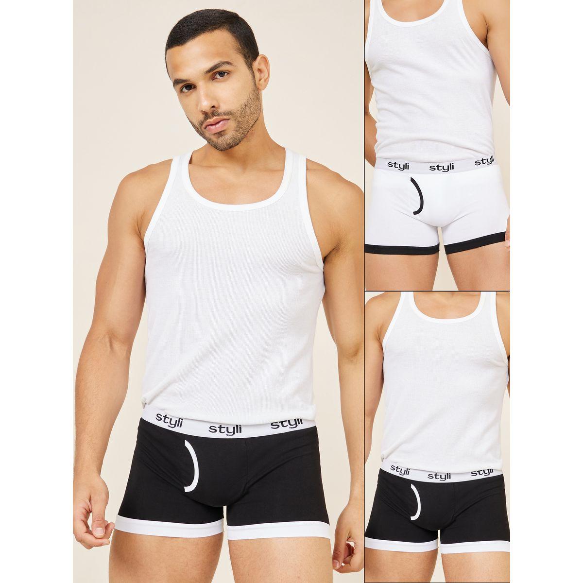 Styli Unwind Pack of 2 - Contrast Trim Printed Elastic Waistband Trunks-men-clothing-innerwear-underwear-image-1