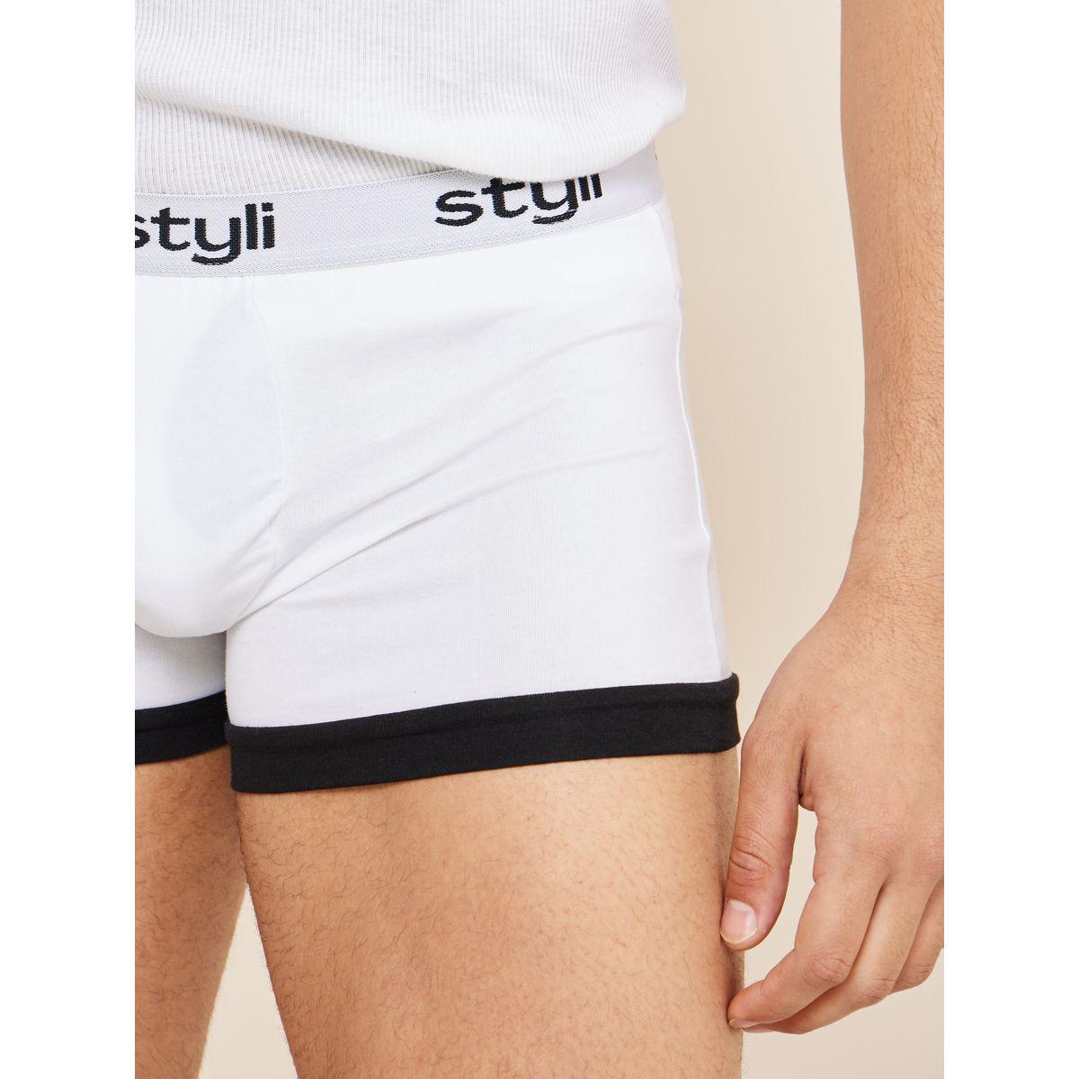 Styli Unwind Pack of 2 - Contrast Trim Printed Elastic Waistband Trunks-men-clothing-innerwear-underwear-image-5