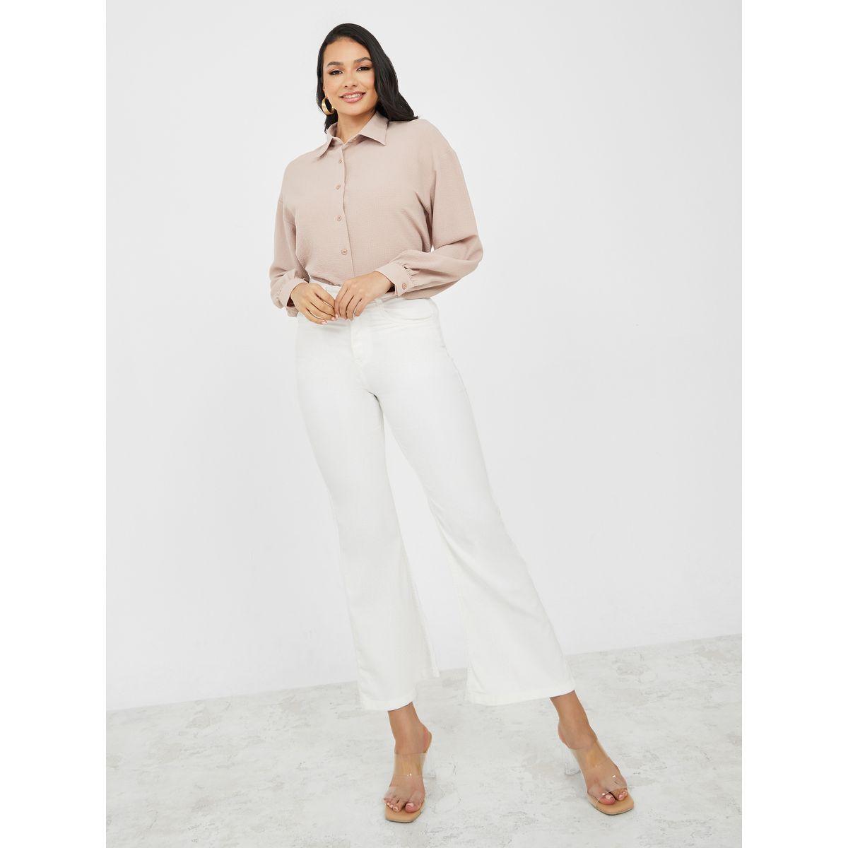 Styli Textured Drop Shoulder Sleeves Regular Fit Shirt-women-clothing-shirtsandblouses-shirts-image-2