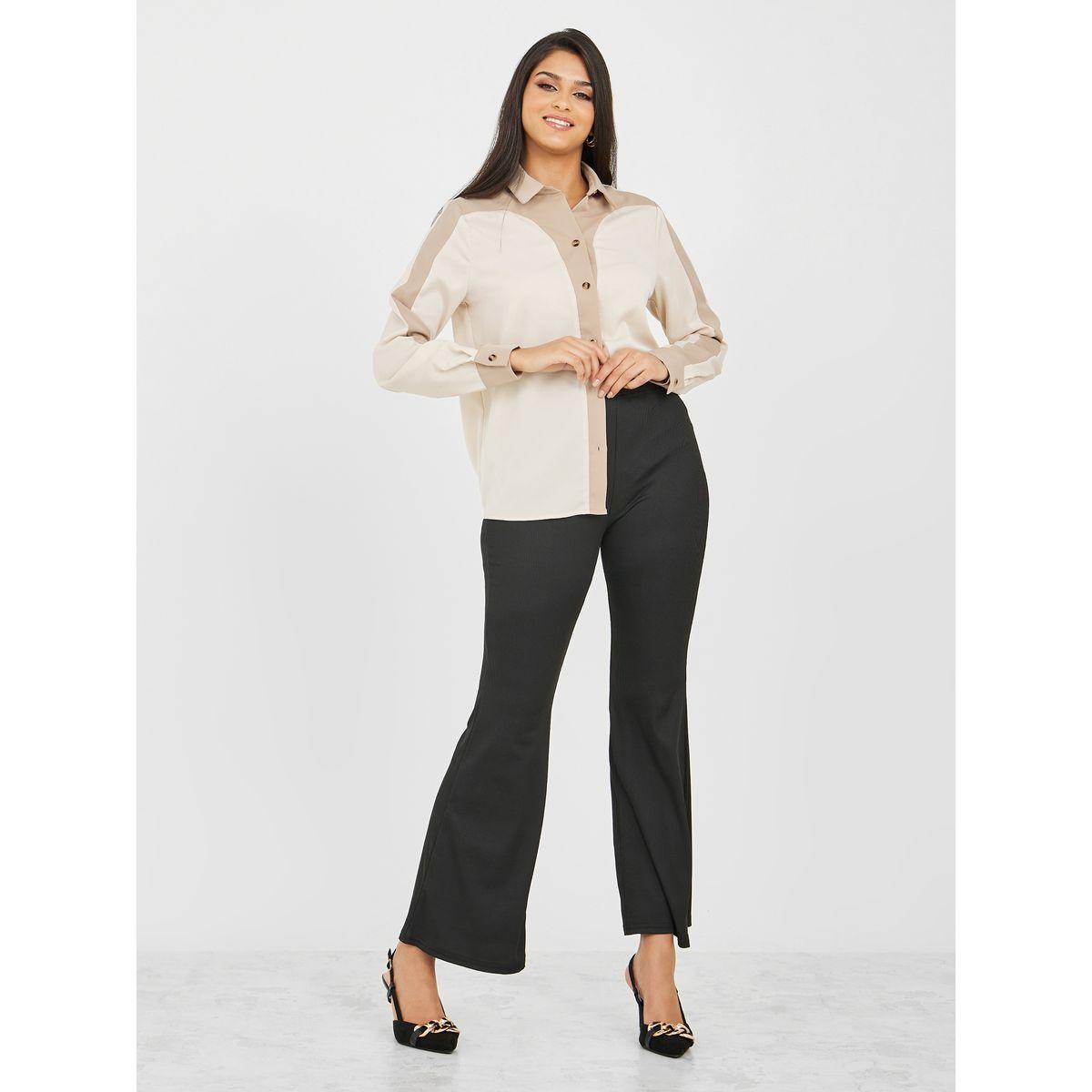 بلوزة كاجوال بنمط كتل الالوان-women-clothing-shirtsandblouses-shirts-image-2