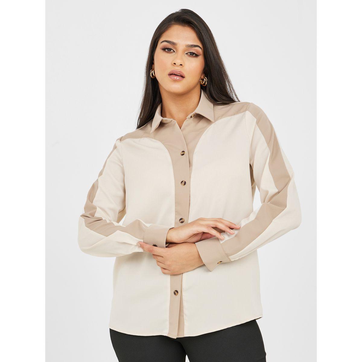 Styli Colorblock Long Sleeve Regular Fit Shirt-women-clothing-shirtsandblouses-shirts-image-3