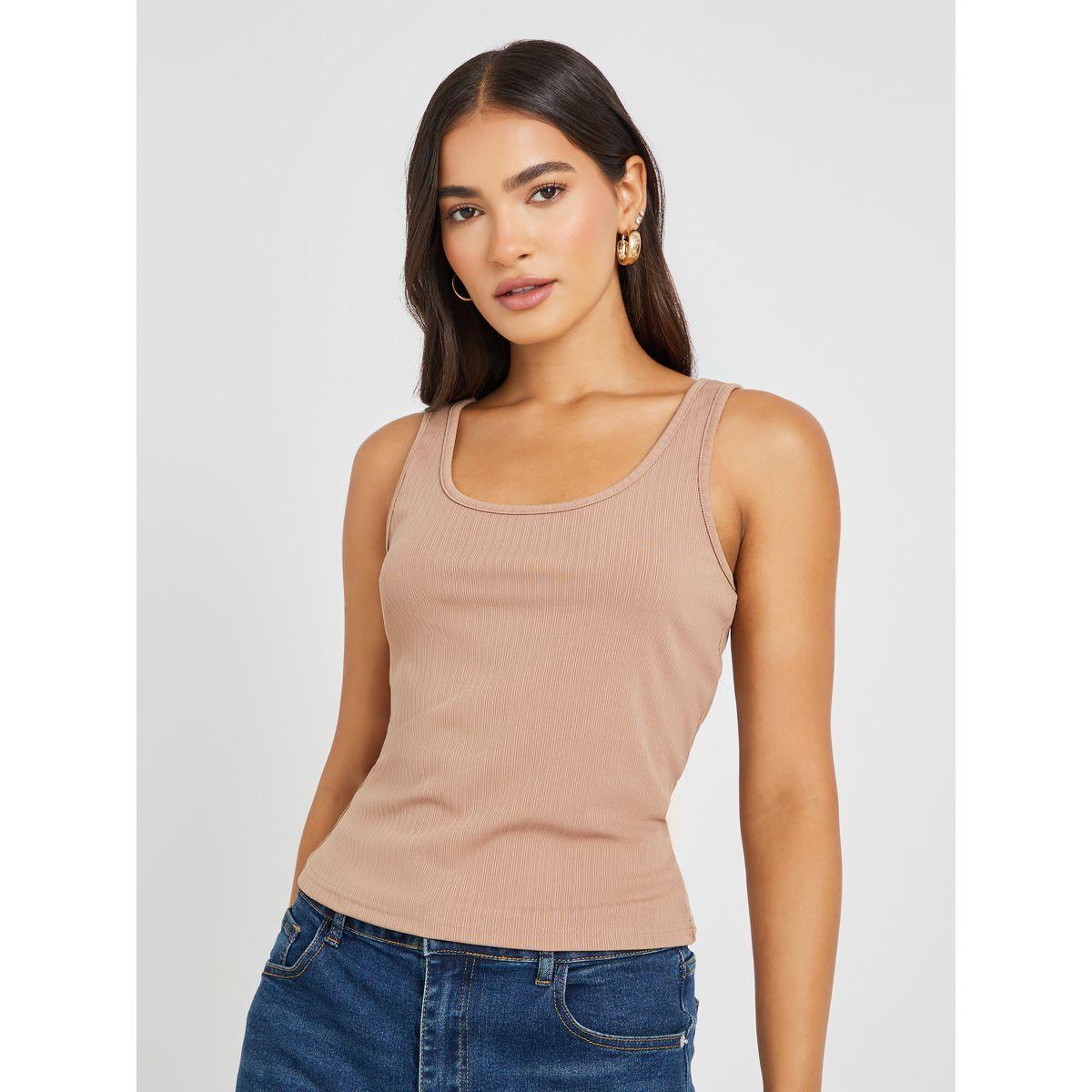 Styli Scoop Neck Fitted Knit Tank-women-clothing-tshirts-image-1