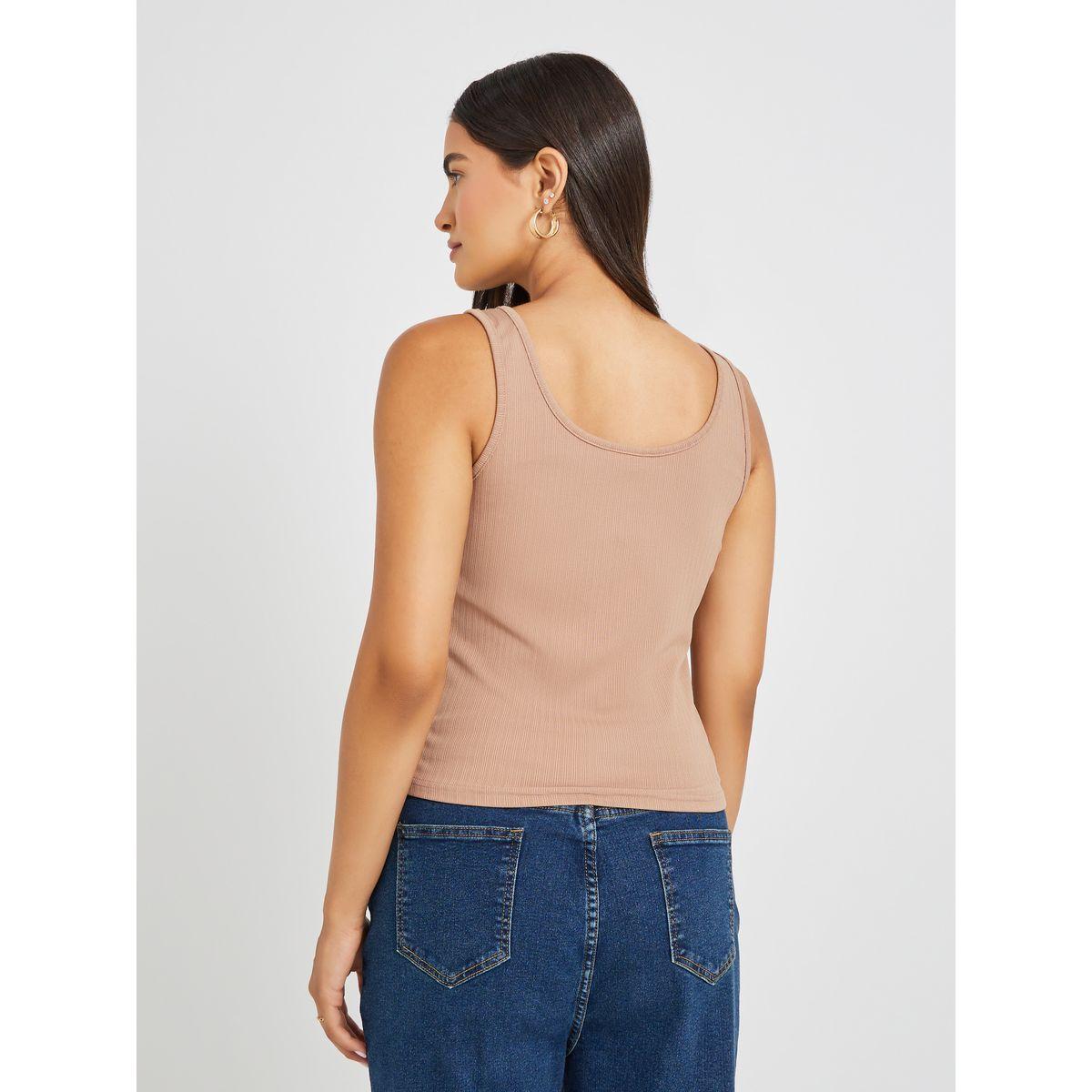 Styli Scoop Neck Fitted Knit Tank-women-clothing-tshirts-image-4