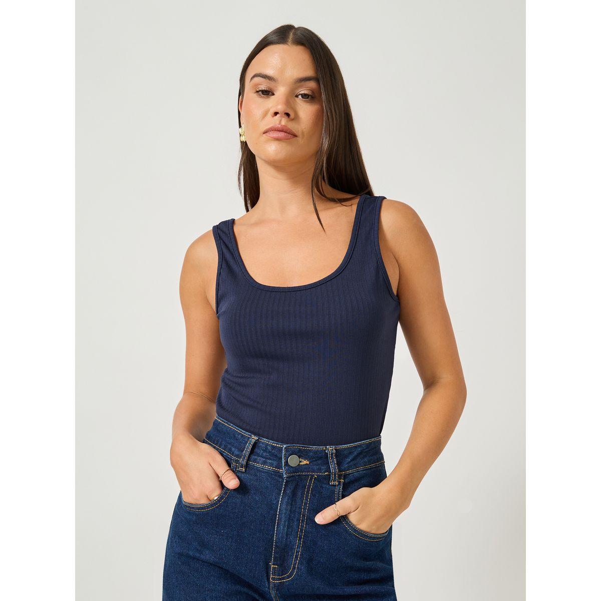 Styli Scoop Neck Fitted Tank-women-clothing-tshirts-image-1