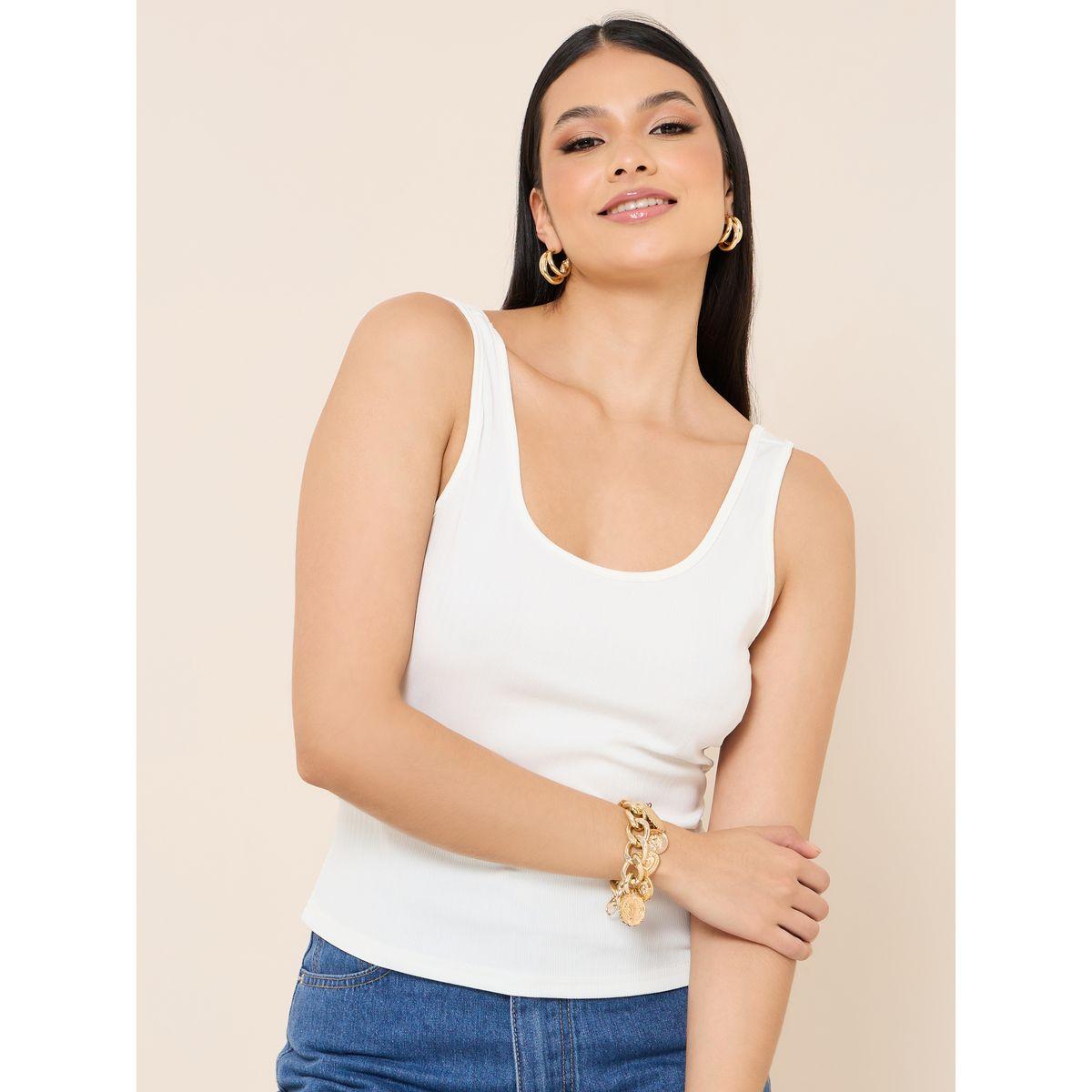 Styli Scoop Neck Fitted Knit Cami-women-clothing-tshirts-image-4