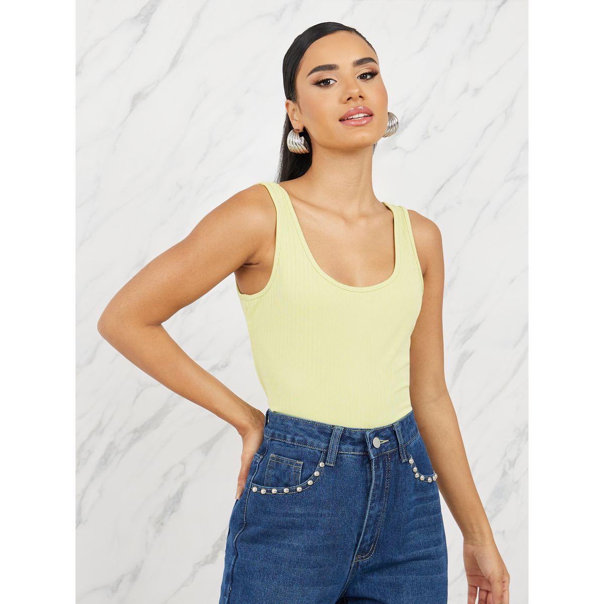 بلوزة محبوكة بياقة سكوب-women-clothing-tshirts-image-2