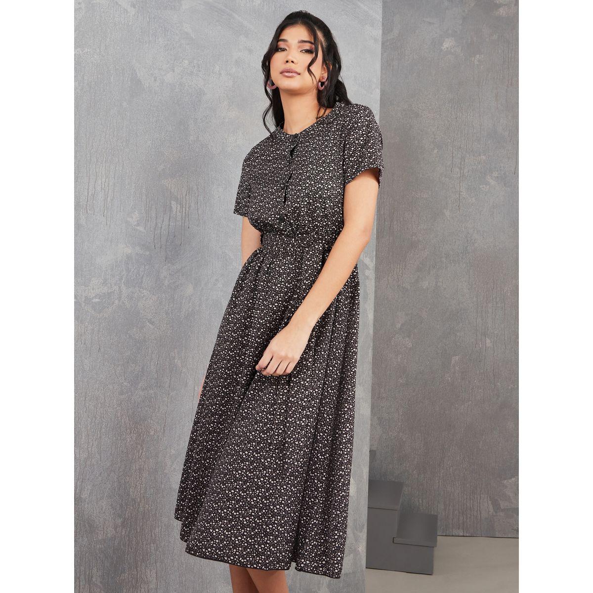 Styli Ditsy AOP Swing A-line Midi Dress-women-clothing-dresses-image-1