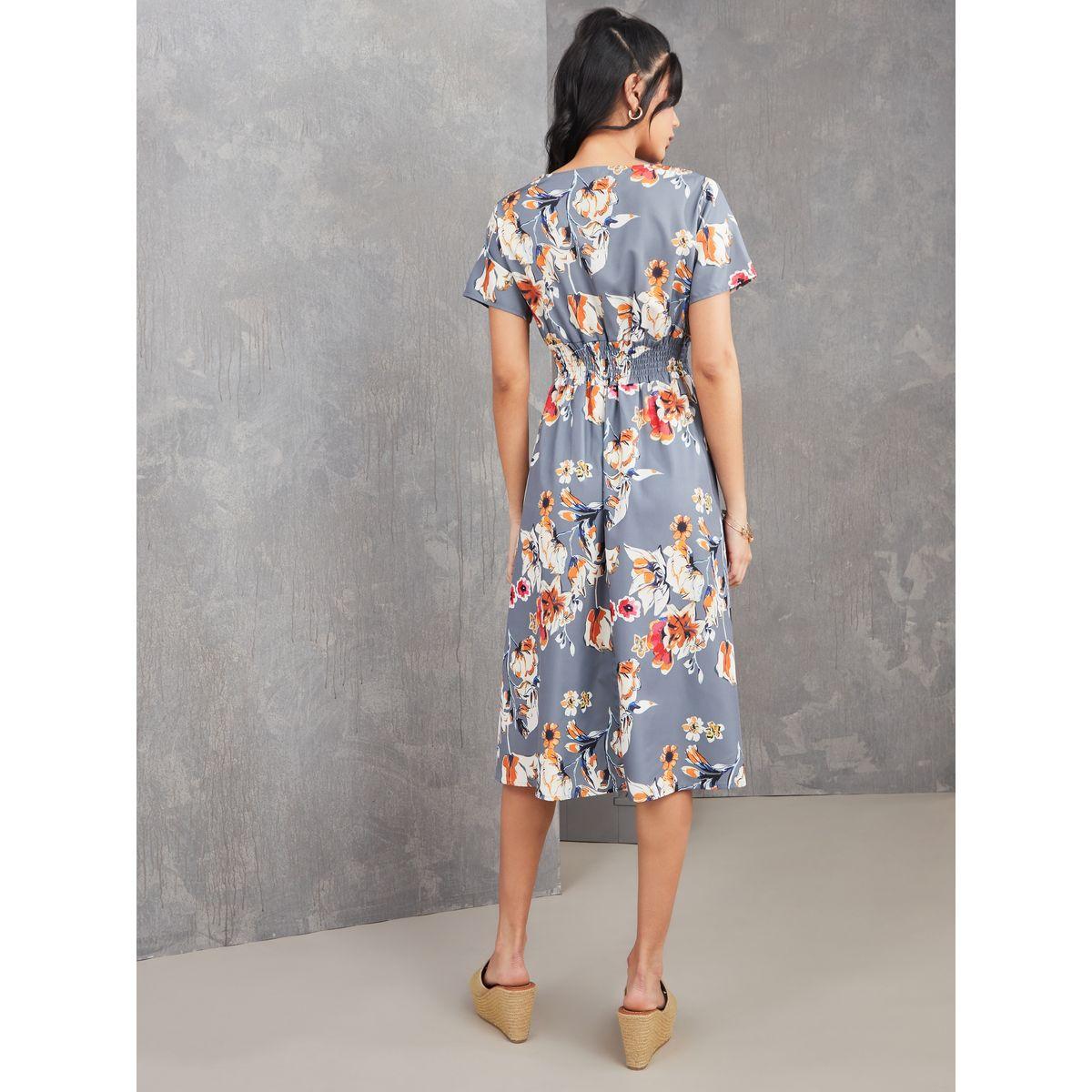 فستان ميدي بتفاصيل مزمومة-women-clothing-dresses-image-4