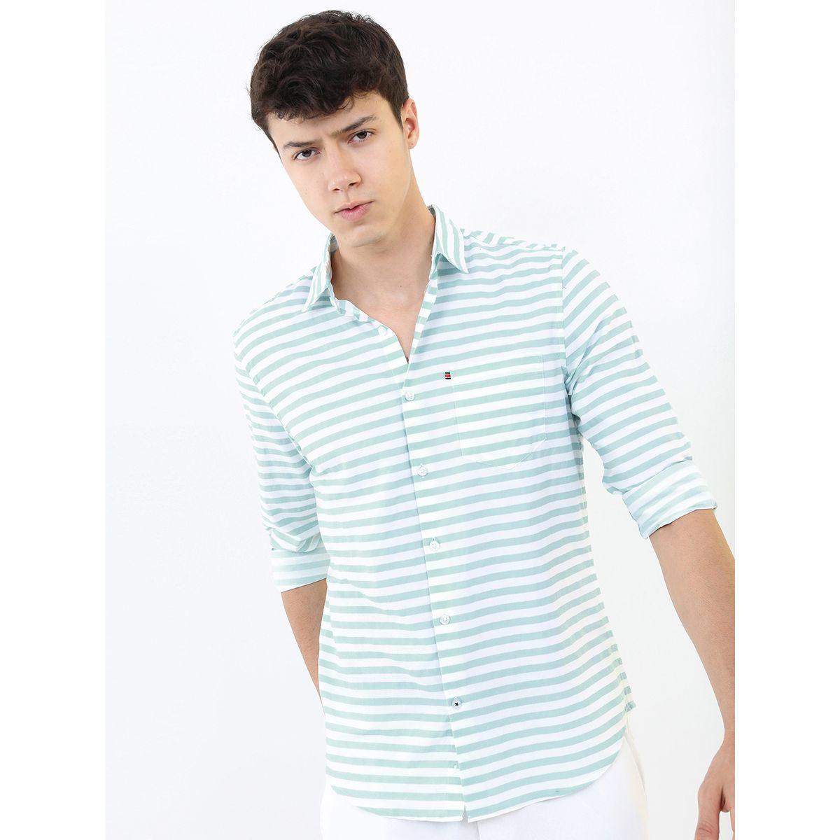 قميص مخطط بقصة سليم فت هايلاندر × ستايلي-men-clothing-shirts-image-1