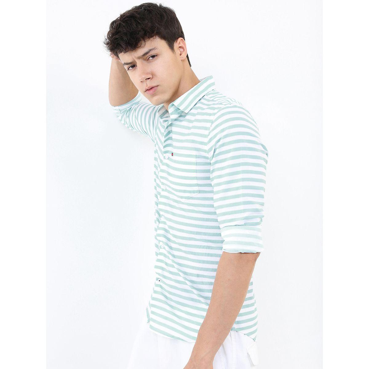 قميص مخطط بقصة سليم فت هايلاندر × ستايلي-men-clothing-shirts-image-4