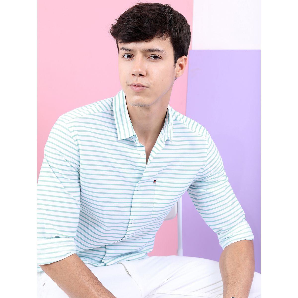 قميص مخطط بقصة سليم فت هايلاندر × ستايلي-men-clothing-shirts-image-1