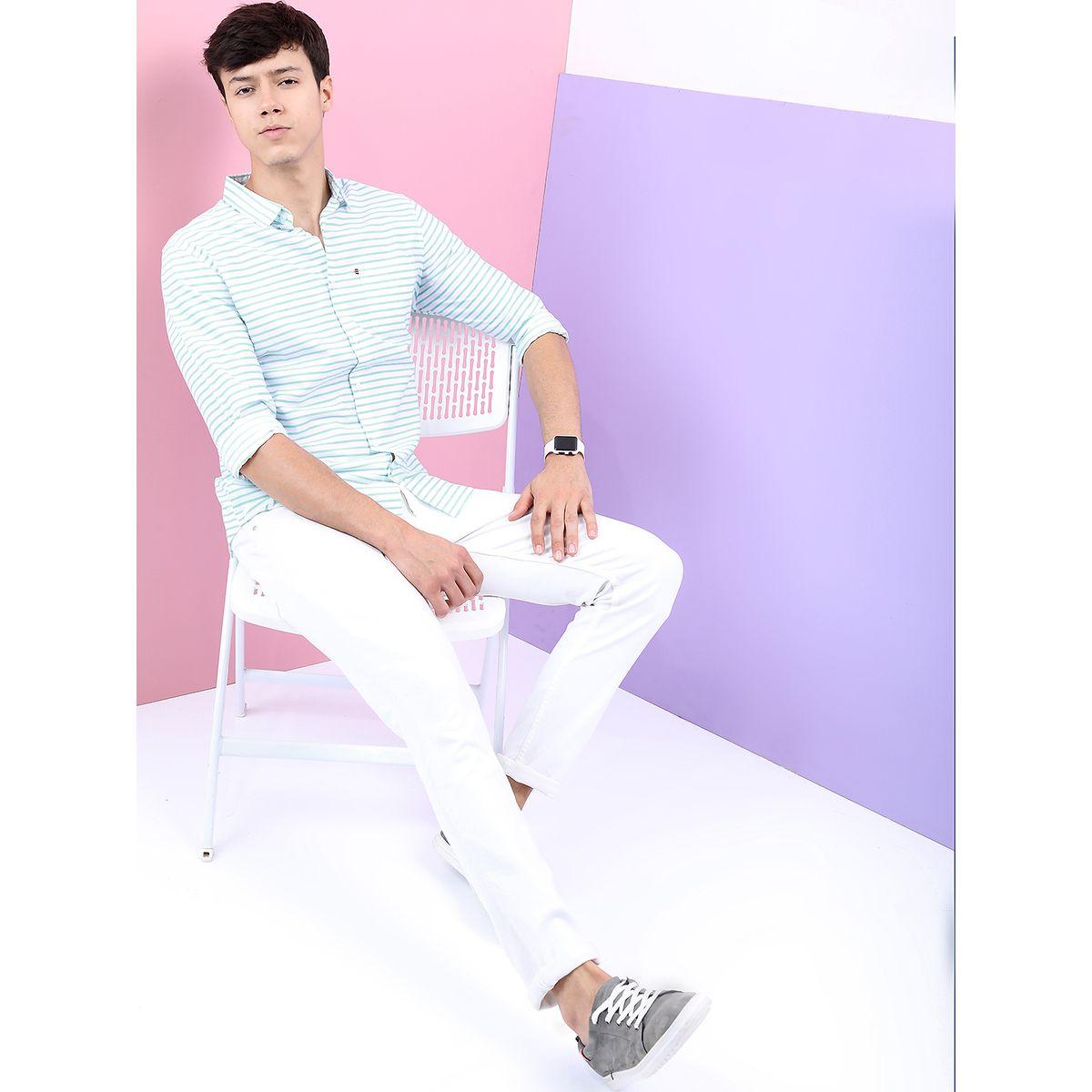 قميص مخطط بقصة سليم فت هايلاندر × ستايلي-men-clothing-shirts-image-2