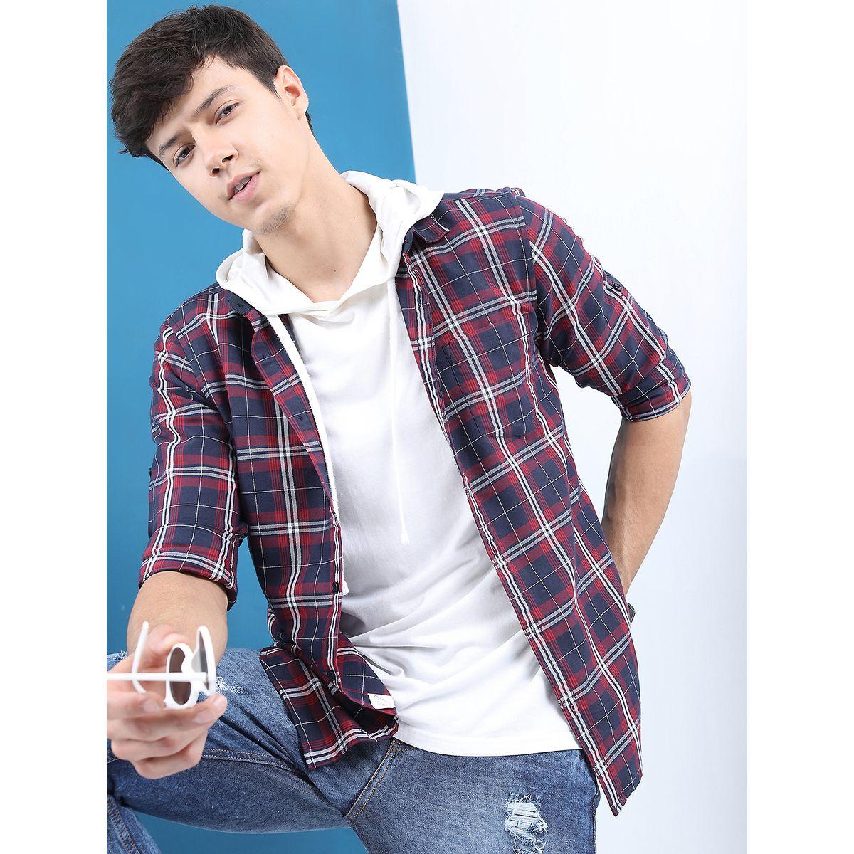 قميص كاروهات بقصة سليم فت هايلاندر × ستايلي-men-clothing-shirts-image-1