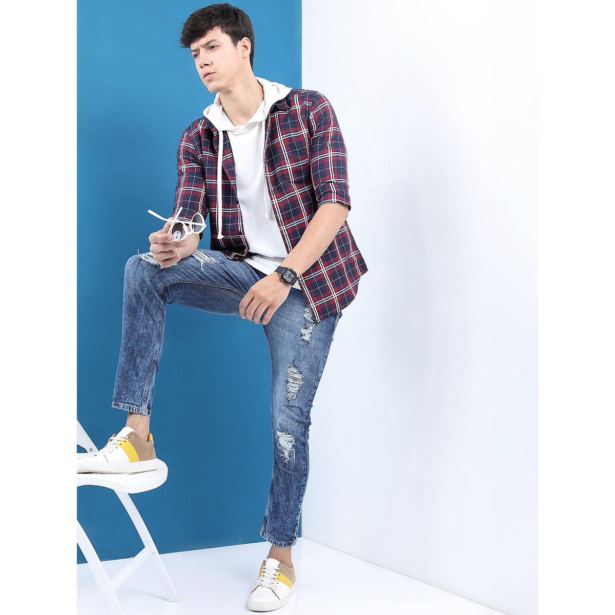 Highlander X Styli Checked Slim Fit Casual Shirt-men-clothing-shirts-image-2