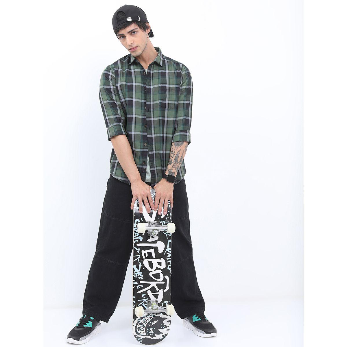Highlander X Styli Checked Slim Fit Casual Shirt-men-clothing-shirts-image-2