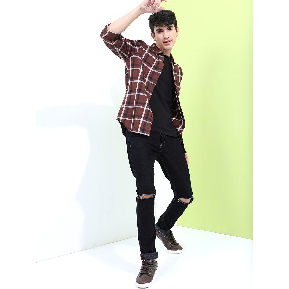 Highlander X Styli Checked Slim Fit Casual Shirt-men-clothing-shirts-image-2