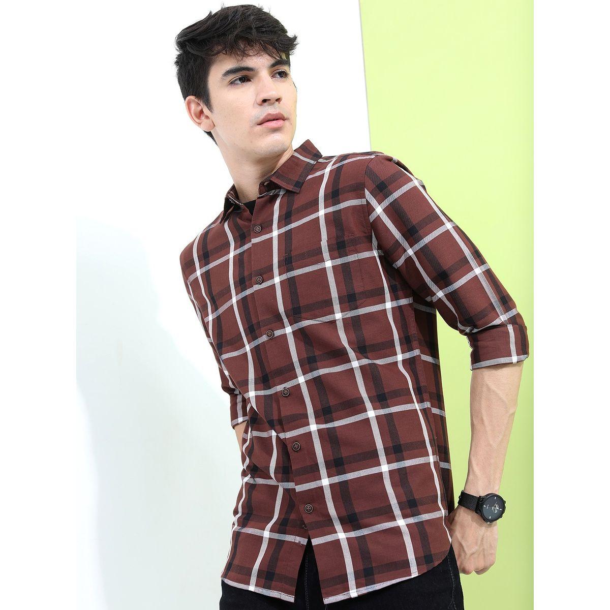 Highlander X Styli Checked Slim Fit Casual Shirt-men-clothing-shirts-image-4