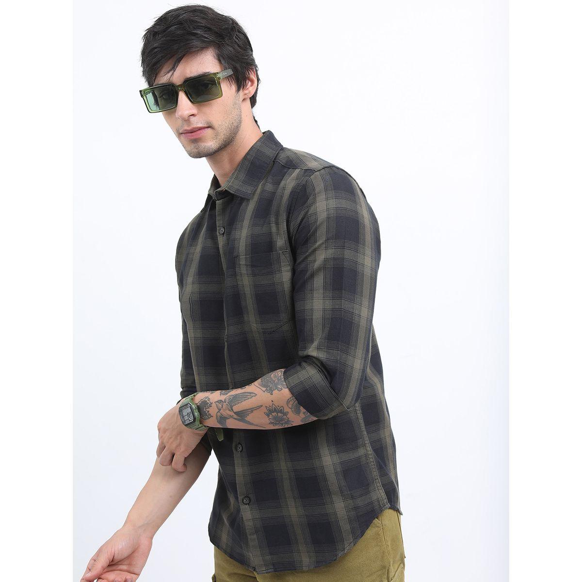 Highlander X Styli Checked Slim Fit Casual Cotton Shirt-men-clothing-shirts-image-4