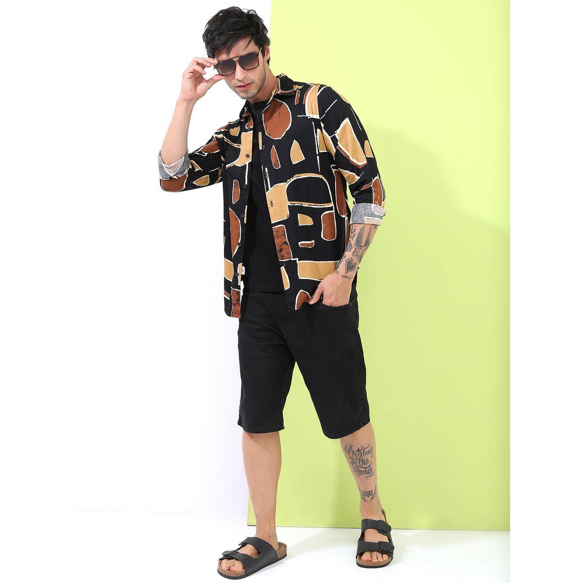 Highlander X Styli Abstract Print Slim Fit Shirt-men-clothing-shirts-image-2