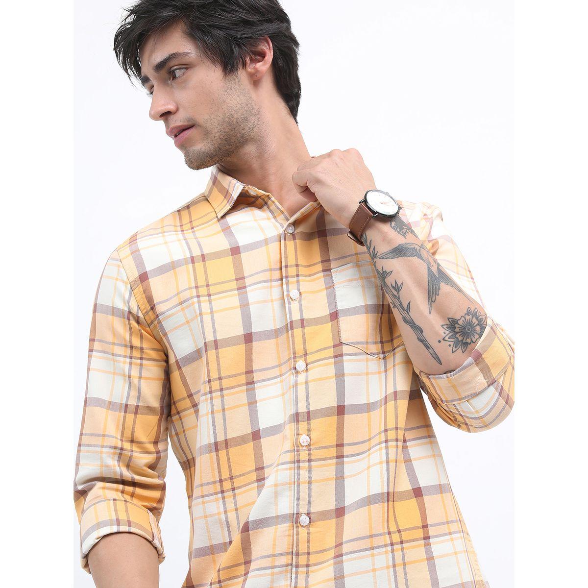 Highlander X Styli Checked Slim Fit Casual Cotton Shirt-men-clothing-shirts-image-1