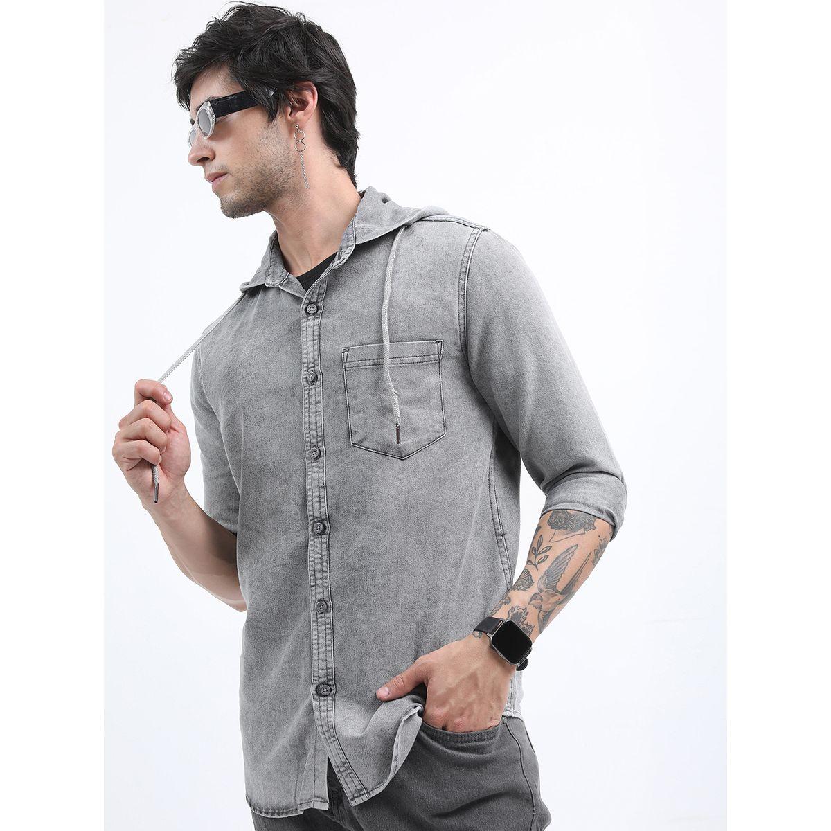 Highlander X Styli Denim Hooded Slim Fit Casual Shirt-men-clothing-shirts-image-4