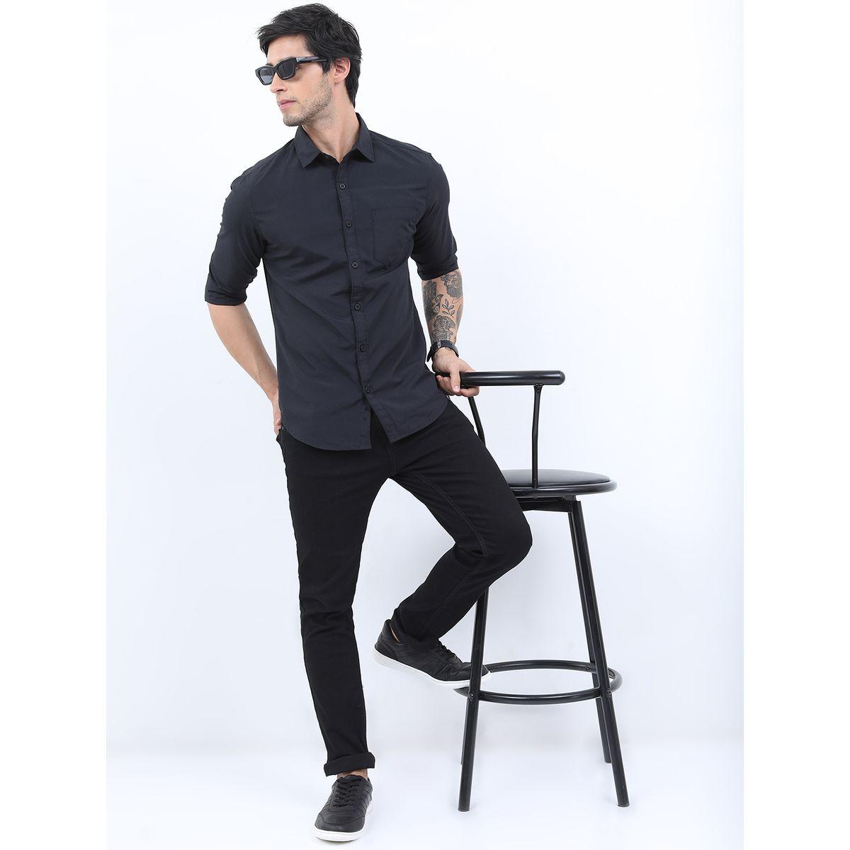 Ketch X Styli Solid Slim Fit Casual Shirt-men-clothing-shirts-image-2
