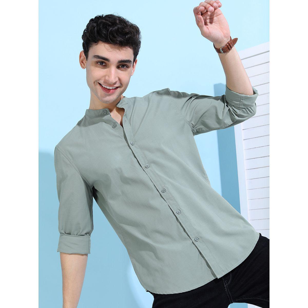 Ketch X Styli Mandarin Collar Slim Fit Casual Shirt-men-clothing-shirts-image-1