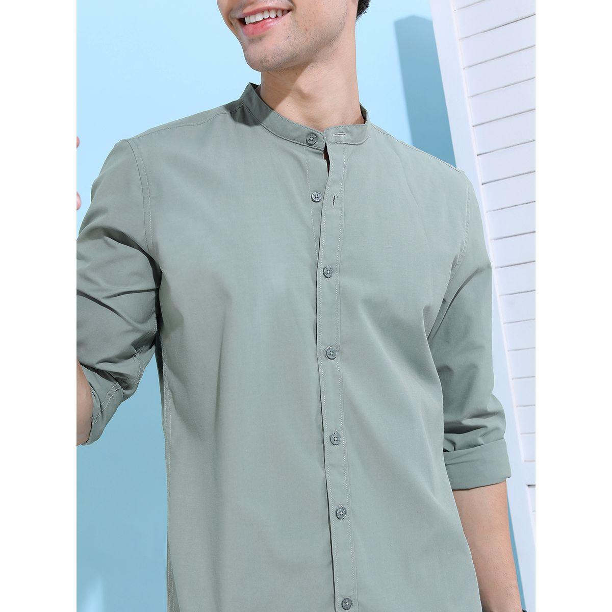 Ketch X Styli Mandarin Collar Slim Fit Casual Shirt-men-clothing-shirts-image-4