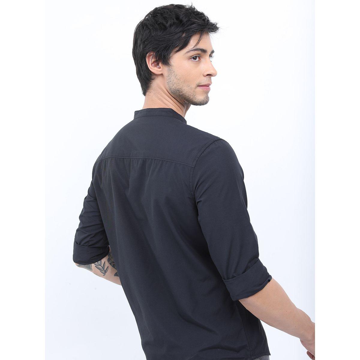 Ketch X Styli Mandarin Collar Slim Fit Cotton Casual Shirt-men-clothing-shirts-image-3