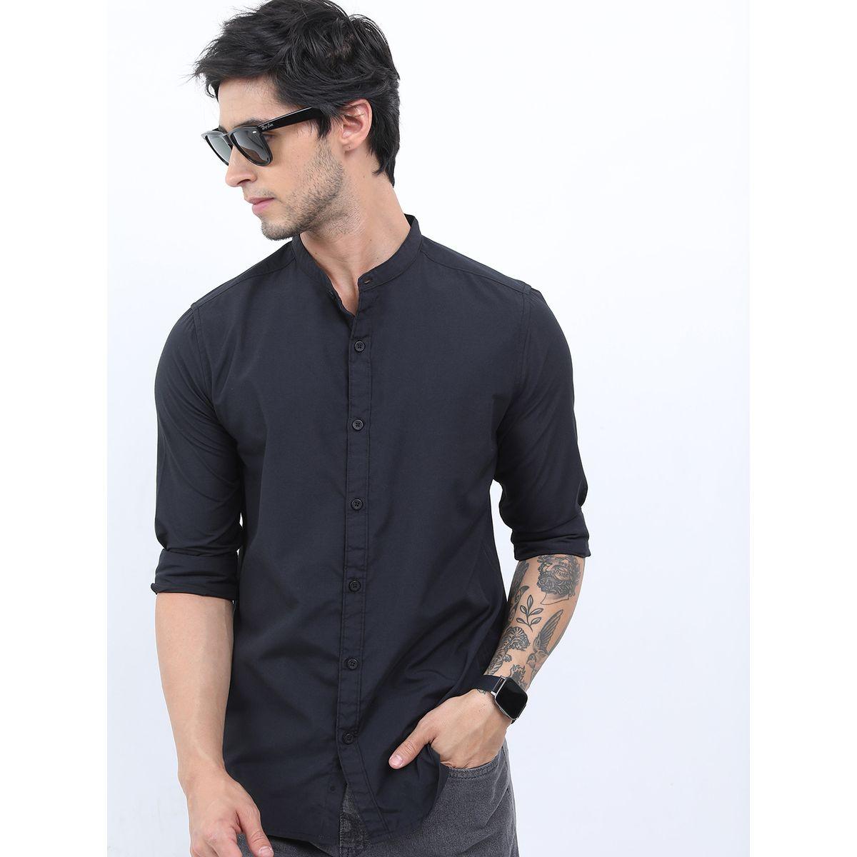 Ketch X Styli Mandarin Collar Slim Fit Cotton Casual Shirt-men-clothing-shirts-image-4