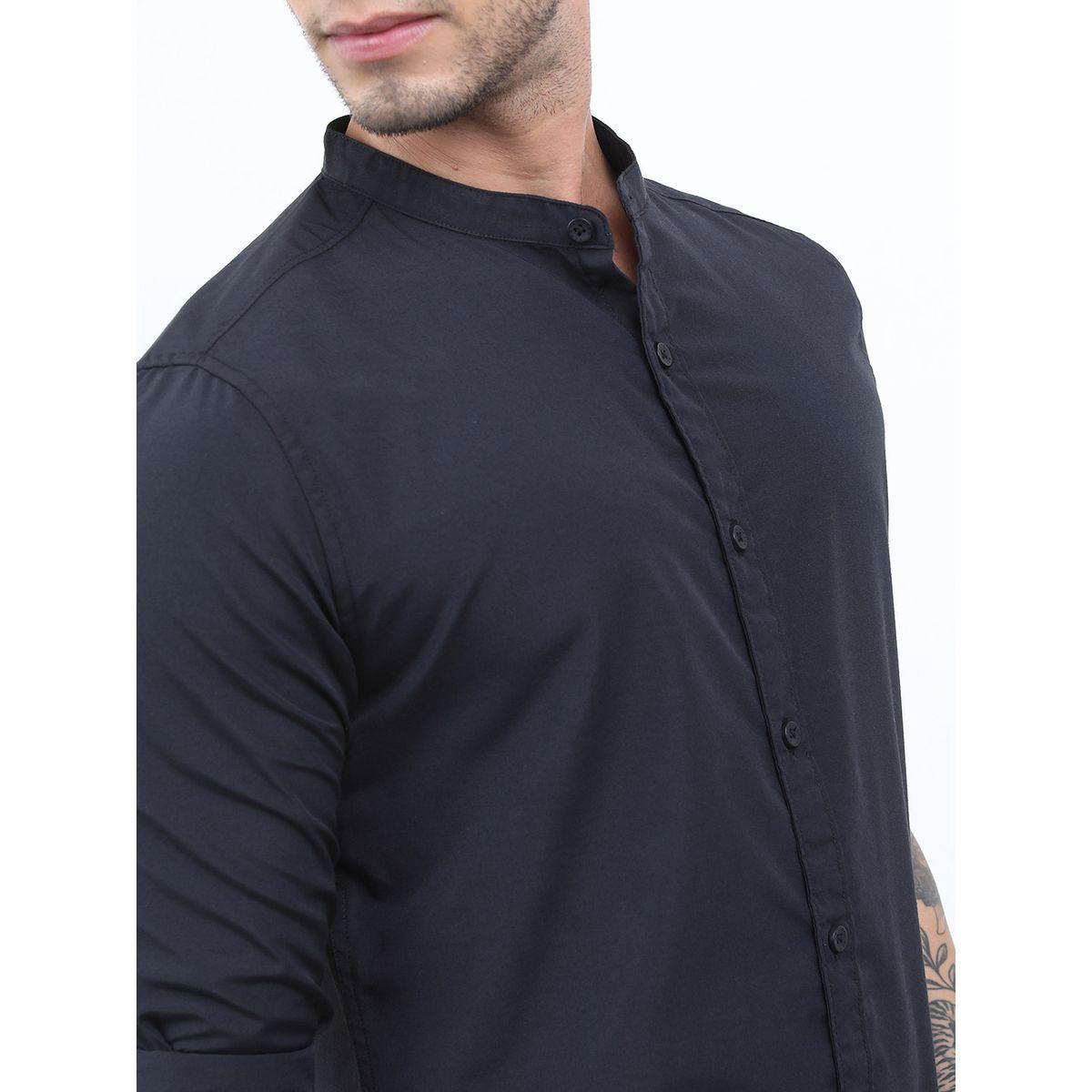 Ketch X Styli Mandarin Collar Slim Fit Cotton Casual Shirt-men-clothing-shirts-image-5