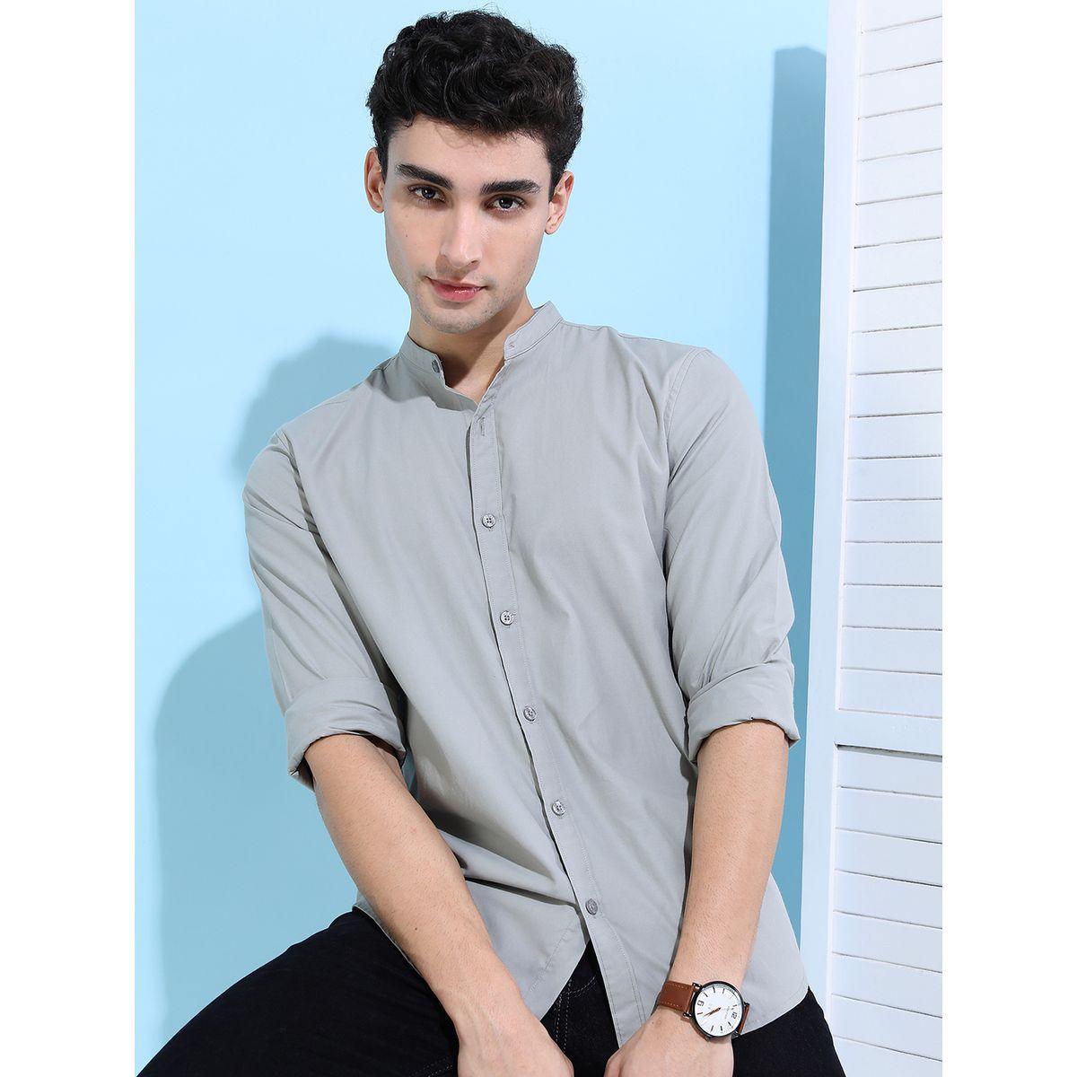 Ketch X Styli Mandarin Collar Slim Fit Casual Shirt-men-clothing-shirts-image-1
