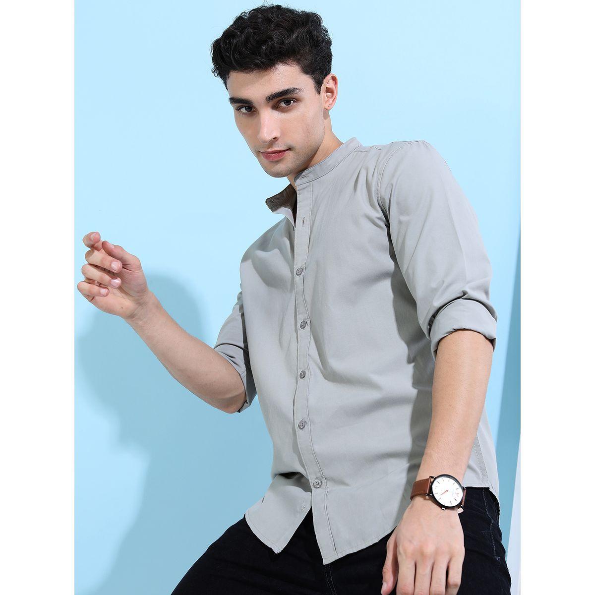 Ketch X Styli Mandarin Collar Slim Fit Casual Shirt-men-clothing-shirts-image-5