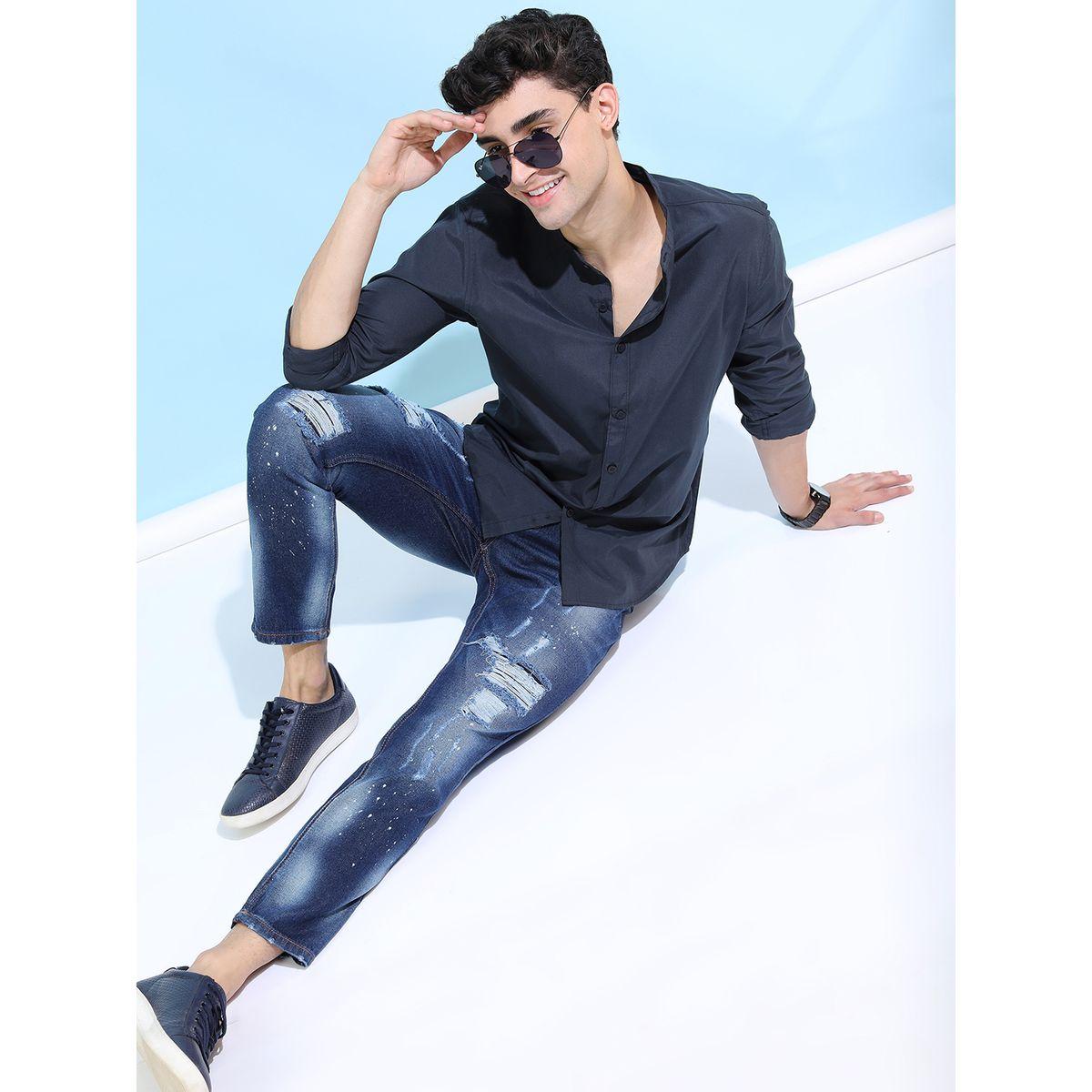 Ketch X Styli Mandarin Collar Slim Fit Casual Shirt-men-clothing-shirts-image-2