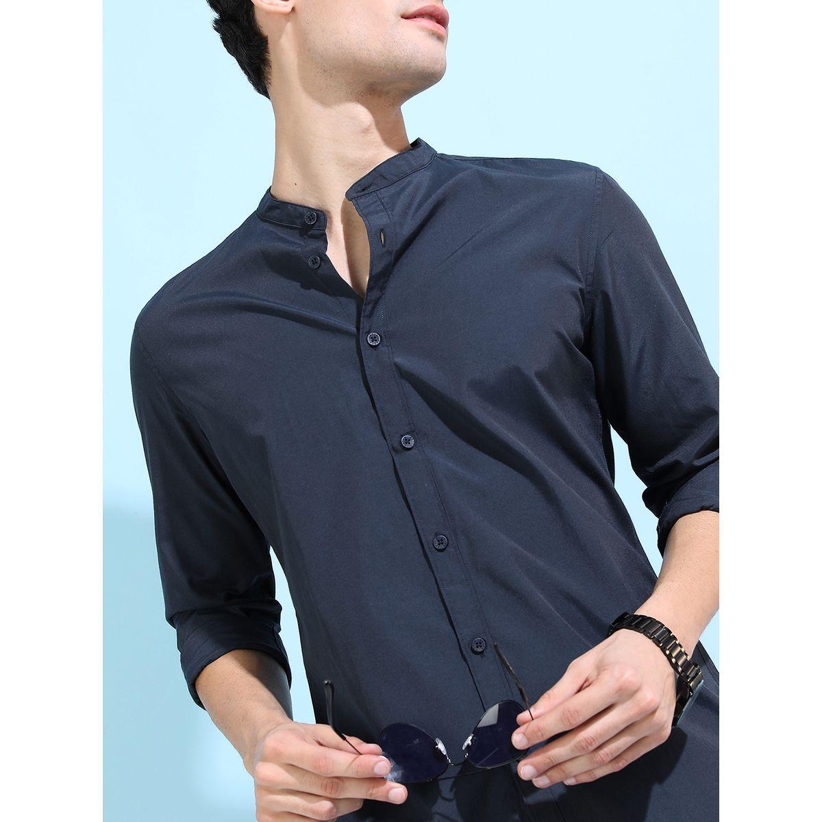 Ketch X Styli Mandarin Collar Slim Fit Casual Shirt-men-clothing-shirts-image-4