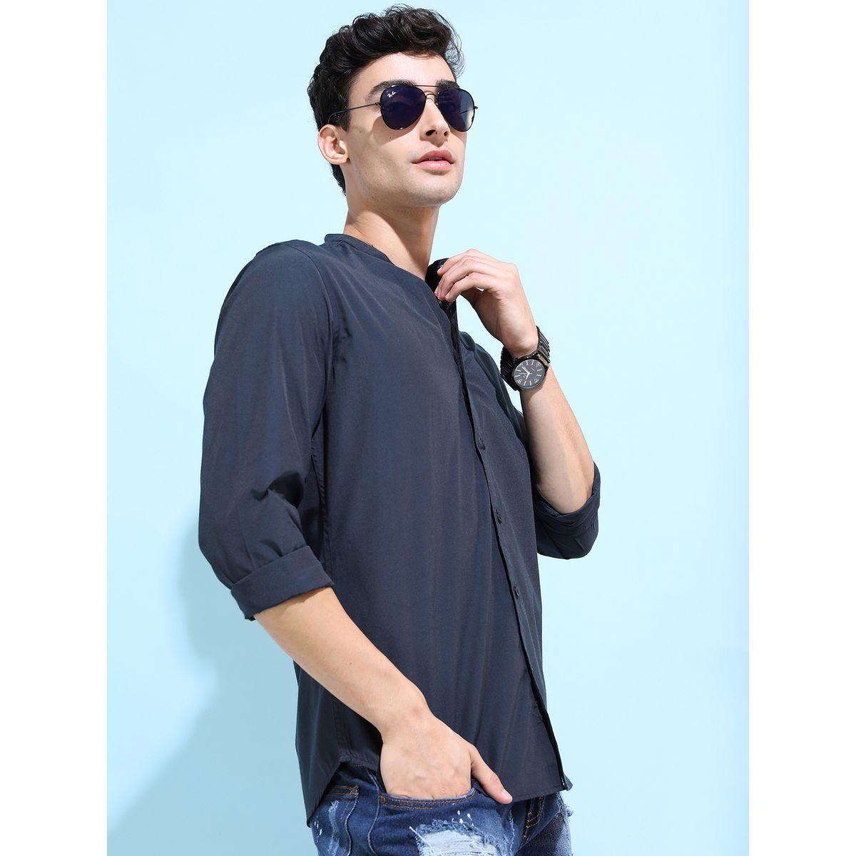 Ketch X Styli Mandarin Collar Slim Fit Casual Shirt-men-clothing-shirts-image-6