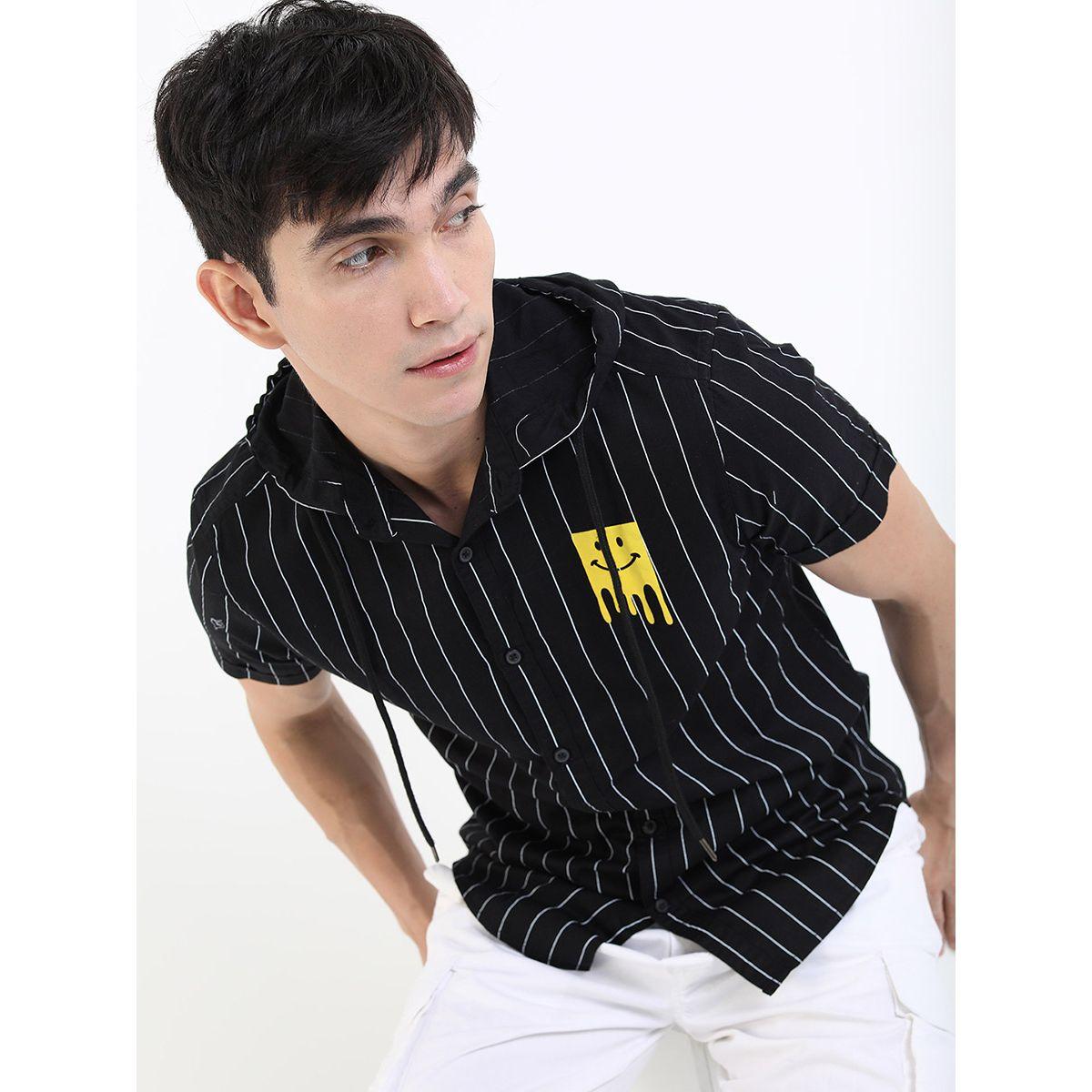 Ketch X Styli Striped Slim Fit Hooded Casual Shirt-men-clothing-shirts-image-1