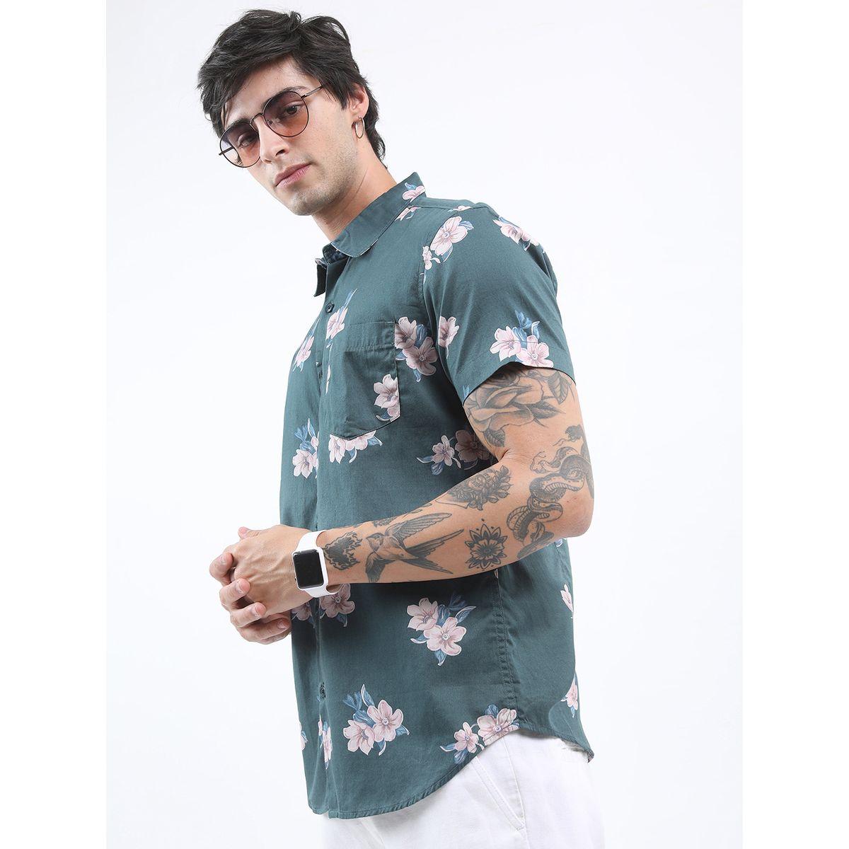 Ketch X Styli Floral Print Slim Fit Cotton Casual Shirt-men-clothing-shirts-image-4